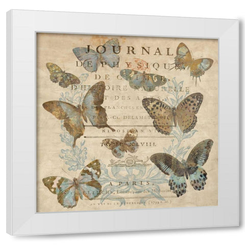 Papillon I White Modern Wood Framed Art Print by Devellier, Deborah