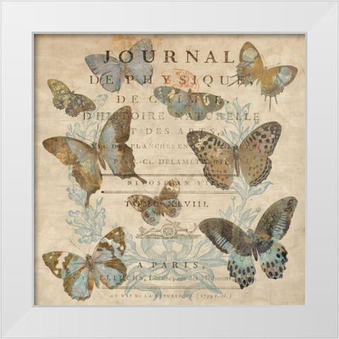 Papillon I White Modern Wood Framed Art Print by Devellier, Deborah