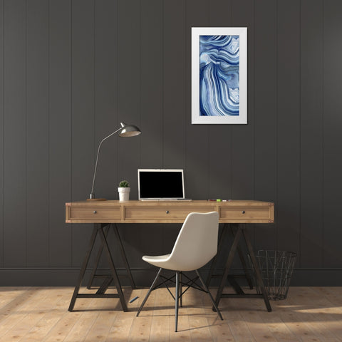 Agate Indigo II White Modern Wood Framed Art Print by Carson, Danielle