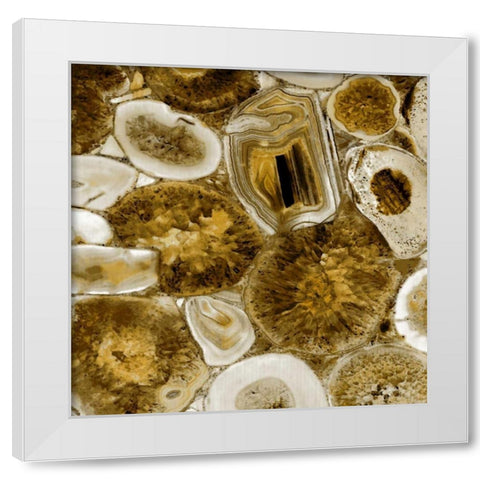 Agate in Gold I White Modern Wood Framed Art Print by Carson, Danielle