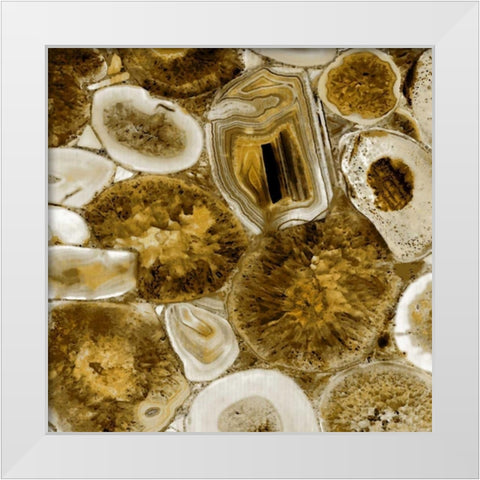 Agate in Gold I White Modern Wood Framed Art Print by Carson, Danielle