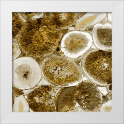 Agate in Gold II White Modern Wood Framed Art Print by Carson, Danielle