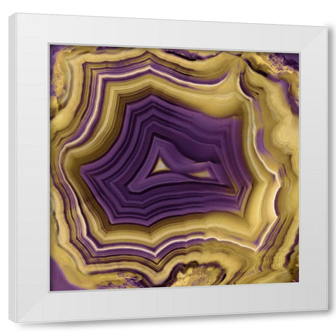 Agate in Purple and Gold II White Modern Wood Framed Art Print by Carson, Danielle