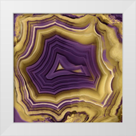 Agate in Purple and Gold II White Modern Wood Framed Art Print by Carson, Danielle