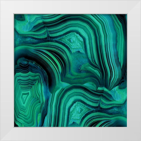 Malachite in Green and Blue White Modern Wood Framed Art Print by Carson, Danielle
