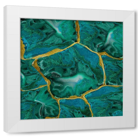 Malachite Accent White Modern Wood Framed Art Print by Carson, Danielle
