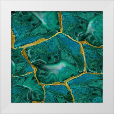 Malachite Accent White Modern Wood Framed Art Print by Carson, Danielle