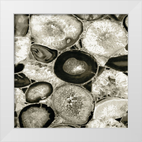 Agate in Pewter I White Modern Wood Framed Art Print by Carson, Danielle
