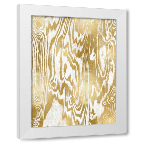 Golden Movement I White Modern Wood Framed Art Print by Carson, Danielle
