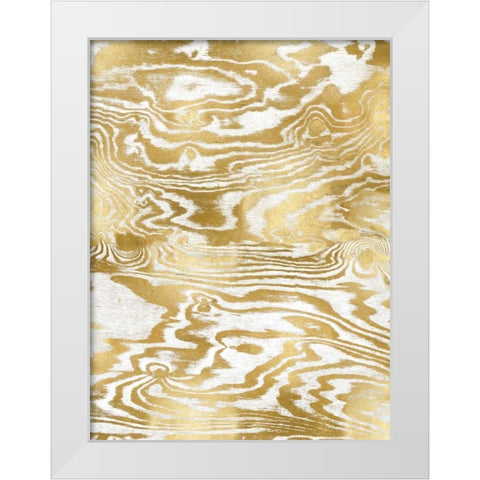 Golden Movement III White Modern Wood Framed Art Print by Carson, Danielle