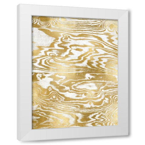 Golden Movement IV White Modern Wood Framed Art Print by Carson, Danielle