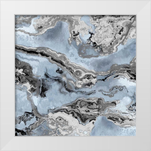 Onyx Blue White Modern Wood Framed Art Print by Carson, Danielle