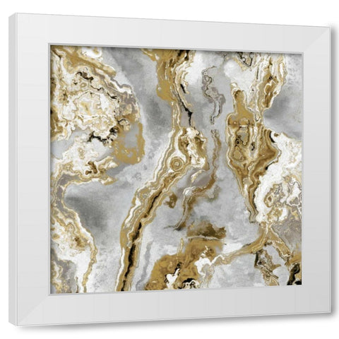 Onyx Silver White Modern Wood Framed Art Print by Carson, Danielle
