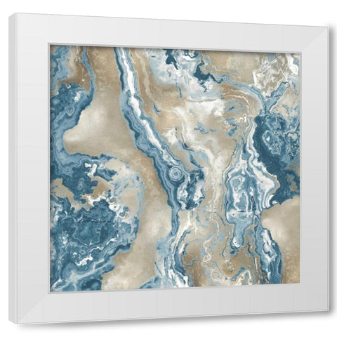 Onyx Teal White Modern Wood Framed Art Print by Carson, Danielle