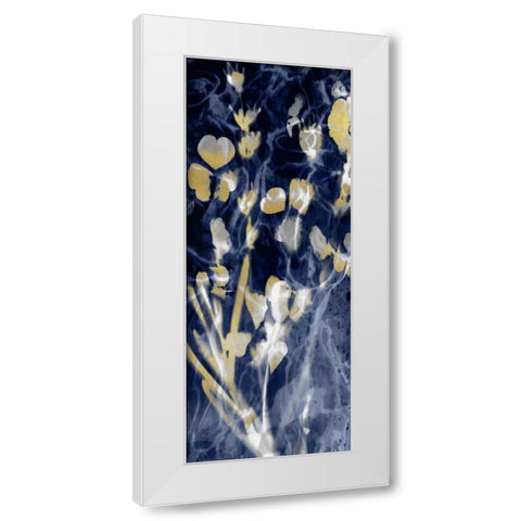 Indigo Nature with Gold I White Modern Wood Framed Art Print by Carson, Danielle