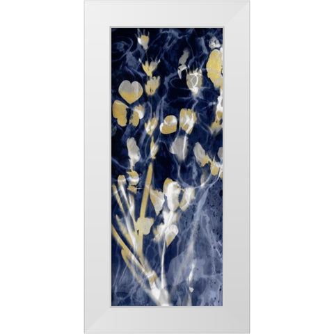 Indigo Nature with Gold I White Modern Wood Framed Art Print by Carson, Danielle