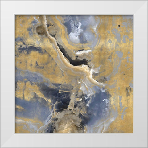 Stone with Gold and Gray I White Modern Wood Framed Art Print by Carson, Danielle