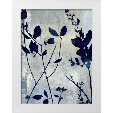 Nature Blue Silhouette I White Modern Wood Framed Art Print by Carson, Danielle