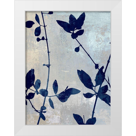 Nature Blue Silhouette II White Modern Wood Framed Art Print by Carson, Danielle