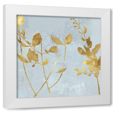 Nature Gold on Blue White Modern Wood Framed Art Print by Carson, Danielle
