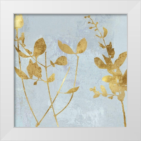Nature Gold on Blue White Modern Wood Framed Art Print by Carson, Danielle