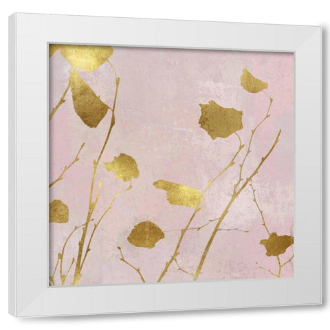 Nature Gold on Pink Blush I White Modern Wood Framed Art Print by Carson, Danielle
