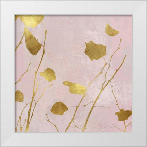 Nature Gold on Pink Blush I White Modern Wood Framed Art Print by Carson, Danielle