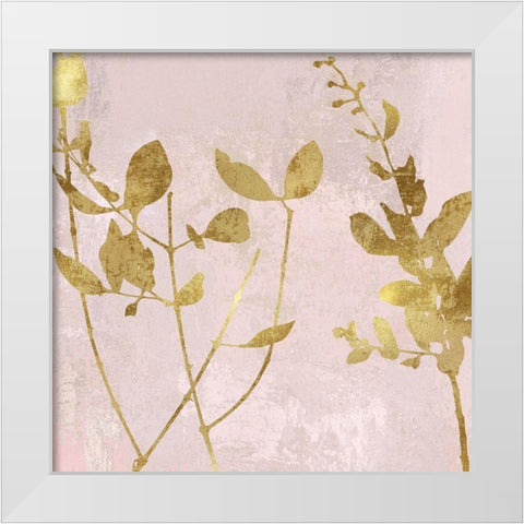Nature Gold on Pink Blush II White Modern Wood Framed Art Print by Carson, Danielle