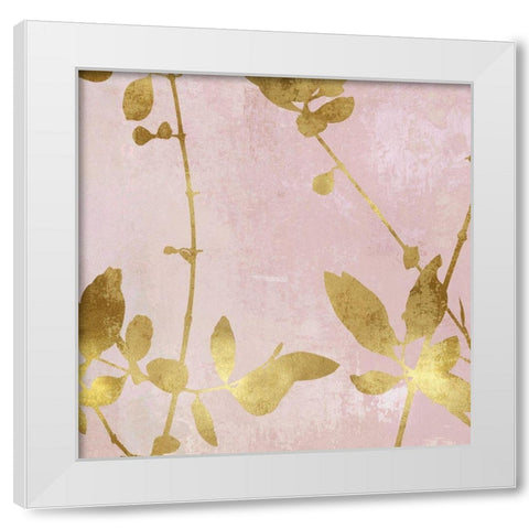 Nature Gold on Pink Blush III White Modern Wood Framed Art Print by Carson, Danielle