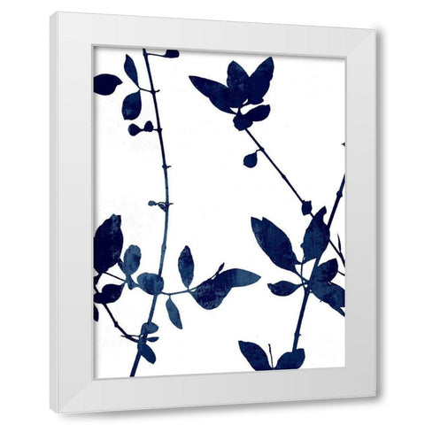 Nature Indigo Blue III White Modern Wood Framed Art Print by Carson, Danielle