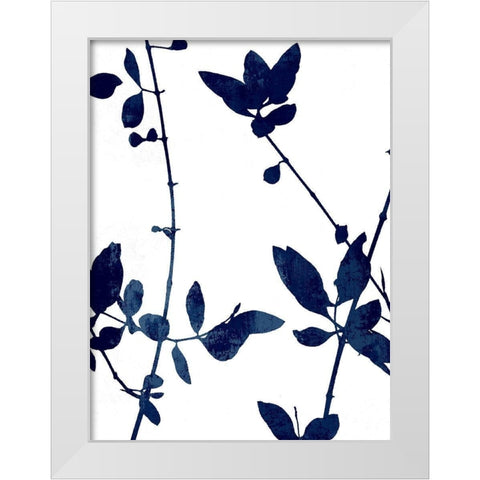 Nature Indigo Blue III White Modern Wood Framed Art Print by Carson, Danielle