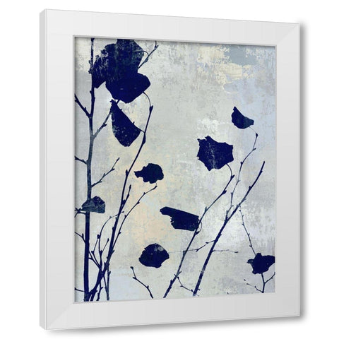 Nature Silhouette Blue III White Modern Wood Framed Art Print by Carson, Danielle