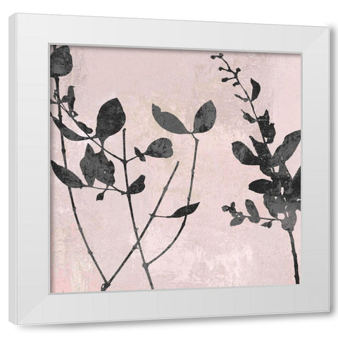 Nature Silhouette on Blush II White Modern Wood Framed Art Print by Carson, Danielle