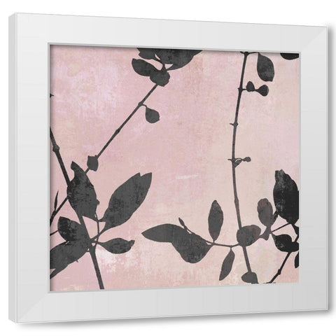 Nature Silhouette on Blush III White Modern Wood Framed Art Print by Carson, Danielle