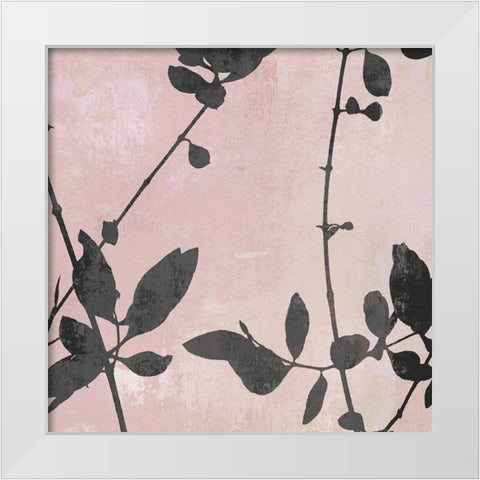 Nature Silhouette on Blush III White Modern Wood Framed Art Print by Carson, Danielle