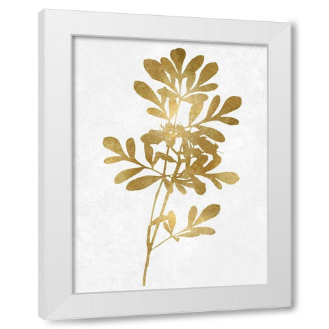 Nature Gold on White II White Modern Wood Framed Art Print by Carson, Danielle