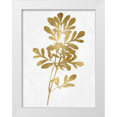 Nature Gold on White II White Modern Wood Framed Art Print by Carson, Danielle