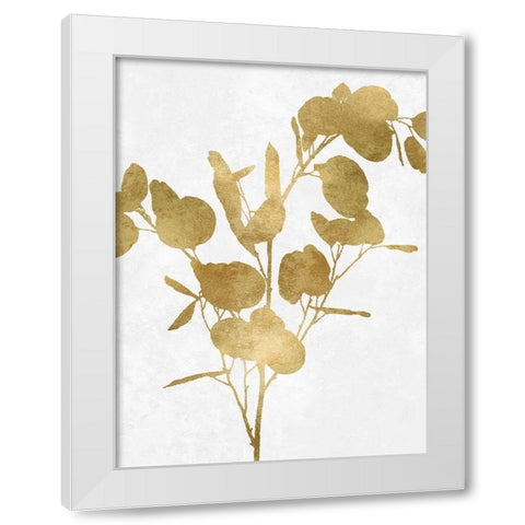 Nature Gold on White III White Modern Wood Framed Art Print by Carson, Danielle