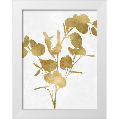 Nature Gold on White III White Modern Wood Framed Art Print by Carson, Danielle