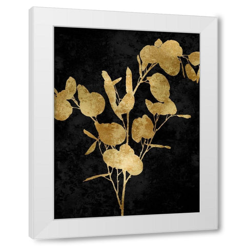 Nature Gold on Black III White Modern Wood Framed Art Print by Carson, Danielle