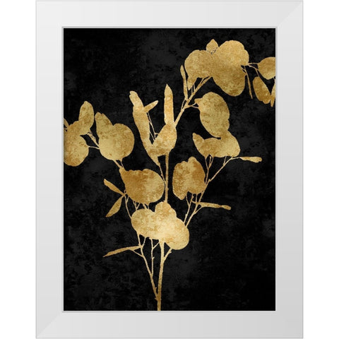 Nature Gold on Black III White Modern Wood Framed Art Print by Carson, Danielle