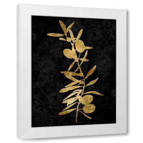 Nature Gold on Black IV White Modern Wood Framed Art Print by Carson, Danielle