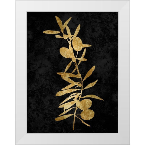 Nature Gold on Black IV White Modern Wood Framed Art Print by Carson, Danielle