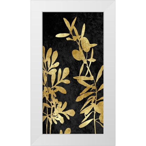 Nature Panel Gold on Black III White Modern Wood Framed Art Print by Carson, Danielle