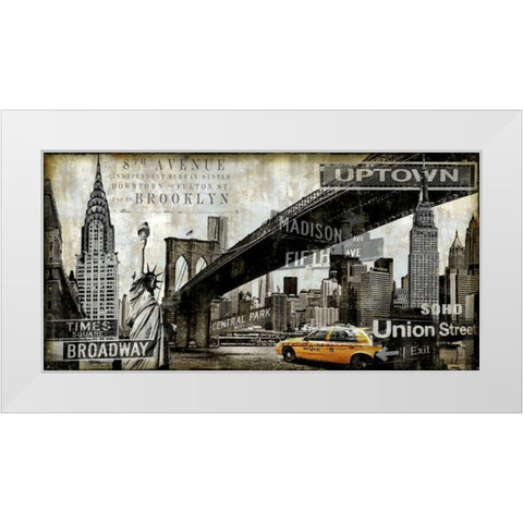 NY Perspectives White Modern Wood Framed Art Print by Matthews, Dylan