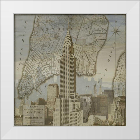 Vintage NYC II White Modern Wood Framed Art Print by Matthews, Dylan