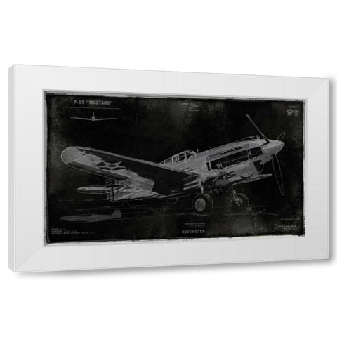Vintage War Plane White Modern Wood Framed Art Print by Matthews, Dylan