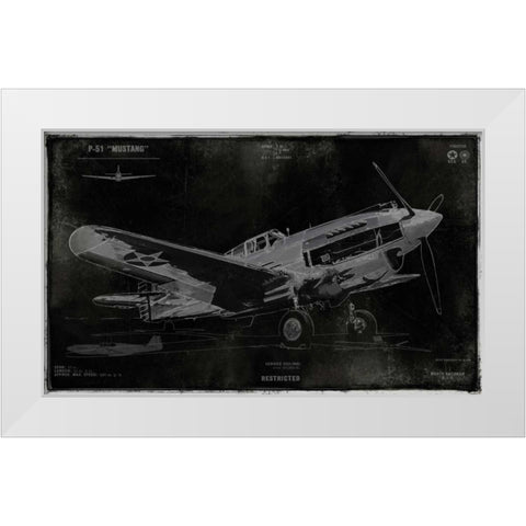 Vintage War Plane White Modern Wood Framed Art Print by Matthews, Dylan