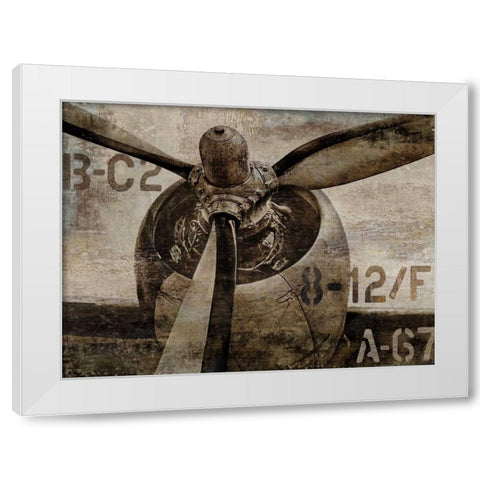 Vintage Propeller White Modern Wood Framed Art Print by Matthews, Dylan