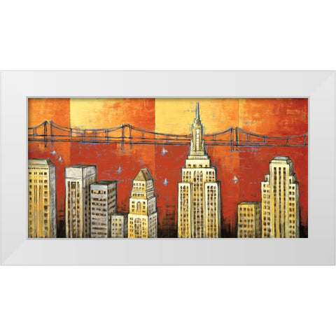 Manhattan I White Modern Wood Framed Art Print by Stewart, David